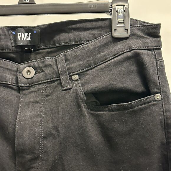Paige Men's Lennox Slim Fit Stretch Denim Jeans Black Shadow Size 33 - Picture 4 of 12